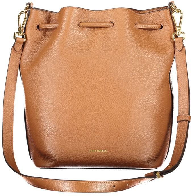 Coccinelle Marrone Leather Women Bucket Bag Bruin