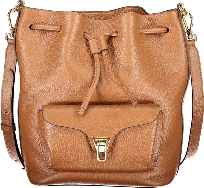 Coccinelle Marrone Leather Women Bucket Bag Bruin
