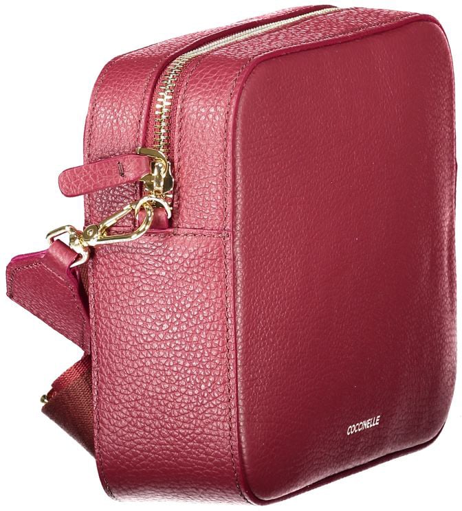 Coccinelle Red Leather Women Bag Maroon