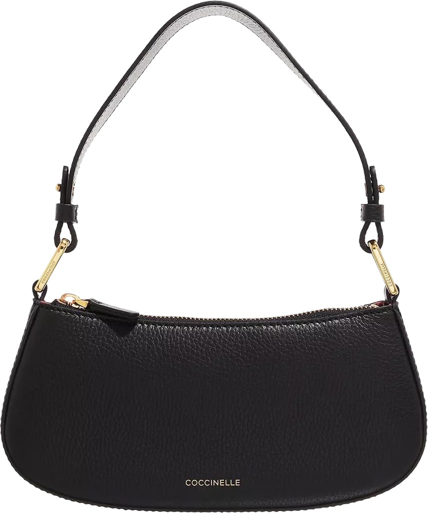 Coccinelle Runderleer Crossbody Tas Zwart