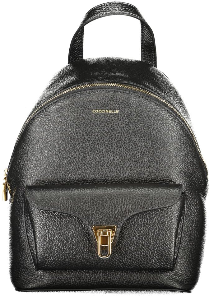 Coccinelle Coccinelle Black Leather Women Backpack Zwart