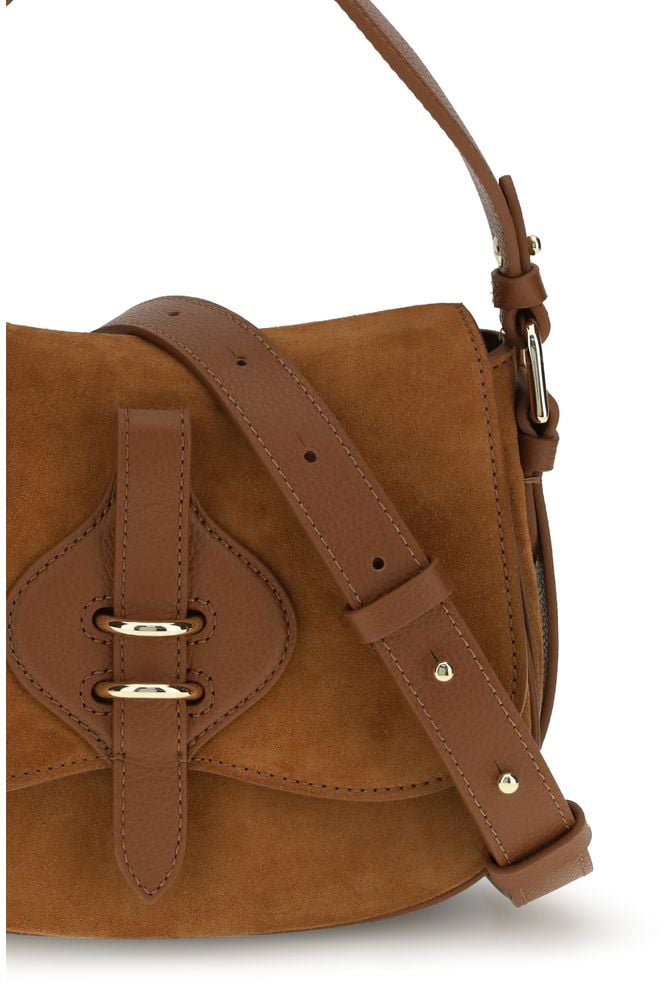 Coccinelle Coccinelle Brown Calf Leather Bos Taurus Shoulder Bag Bruin