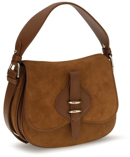 Coccinelle Coccinelle Brown Calf Leather Bos Taurus Shoulder Bag Bruin