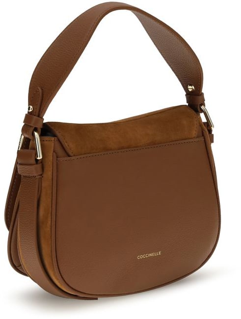 Coccinelle Coccinelle Brown Calf Leather Bos Taurus Shoulder Bag Bruin