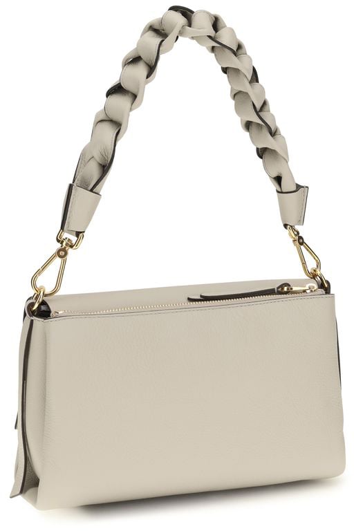 Coccinelle Beige Calf Leather Bos Taurus Shoulder Bag Bruin