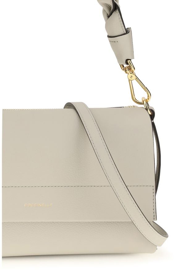 Coccinelle Beige Calf Leather Bos Taurus Shoulder Bag Bruin