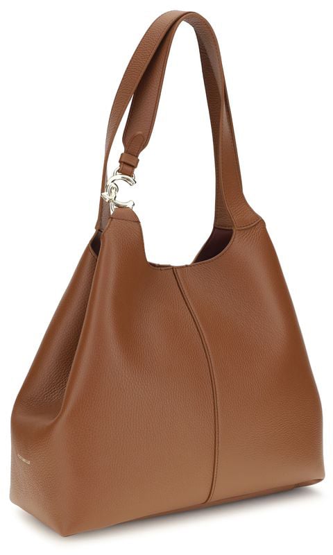 Coccinelle Brown Calf Leather Bos Taurus Shoulder Bag Bruin