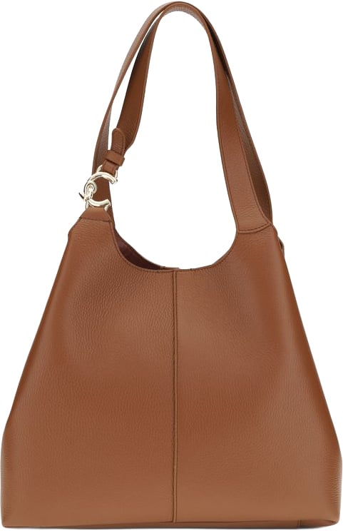 Coccinelle Brown Calf Leather Bos Taurus Shoulder Bag Bruin