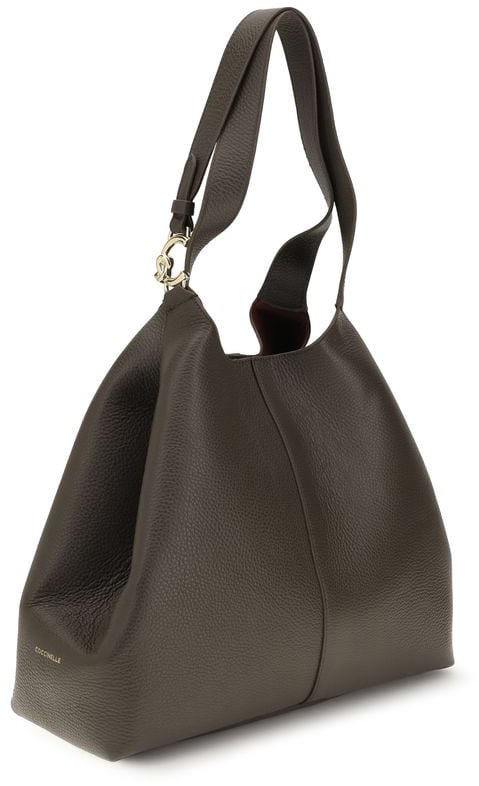 Coccinelle Brown Calf Leather Bos Taurus Shoulder Bag Bruin