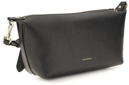 Coccinelle Black Calf Leather Bos Taurus Shoulder Bag Bruin