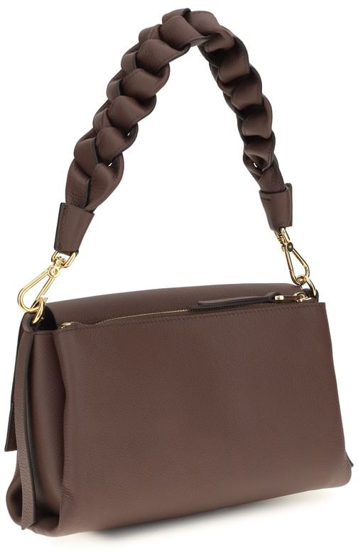 Coccinelle Brown Calf Leather Bos Taurus Shoulder Bag Zwart