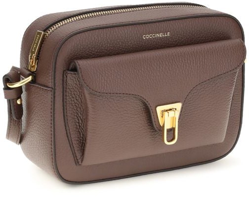 Coccinelle Brown Calf Leather Bos Taurus Shoulder Bag Bruin