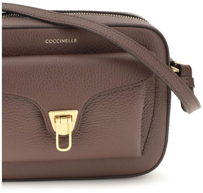 Coccinelle Brown Calf Leather Bos Taurus Shoulder Bag Bruin