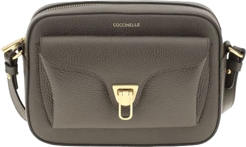 Coccinelle Brown Calf Leather Bos Taurus Shoulder Bag Bruin