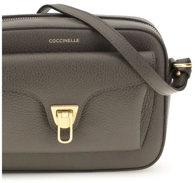 Coccinelle Brown Calf Leather Bos Taurus Shoulder Bag Bruin