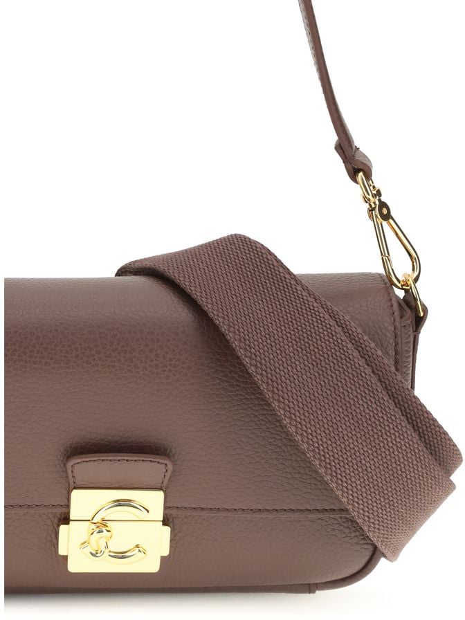Coccinelle Brown Calf Leather Bos Taurus Shoulder Bag Bruin