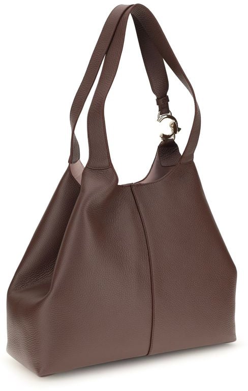 Coccinelle Brown Calf Leather Bos Taurus Shoulder Bag Bruin