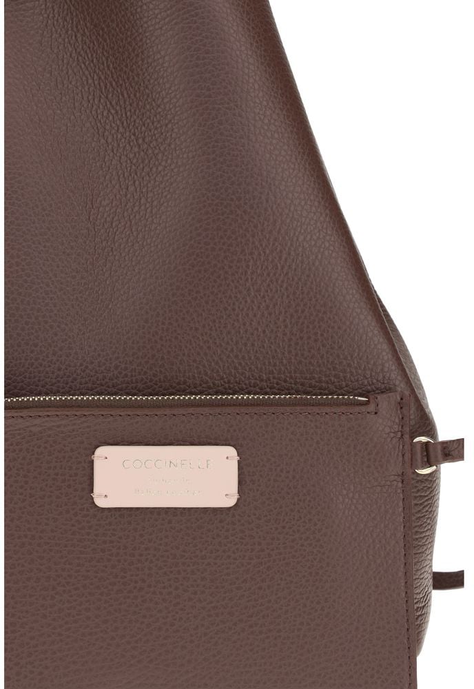 Coccinelle Brown Calf Leather Bos Taurus Shoulder Bag Bruin