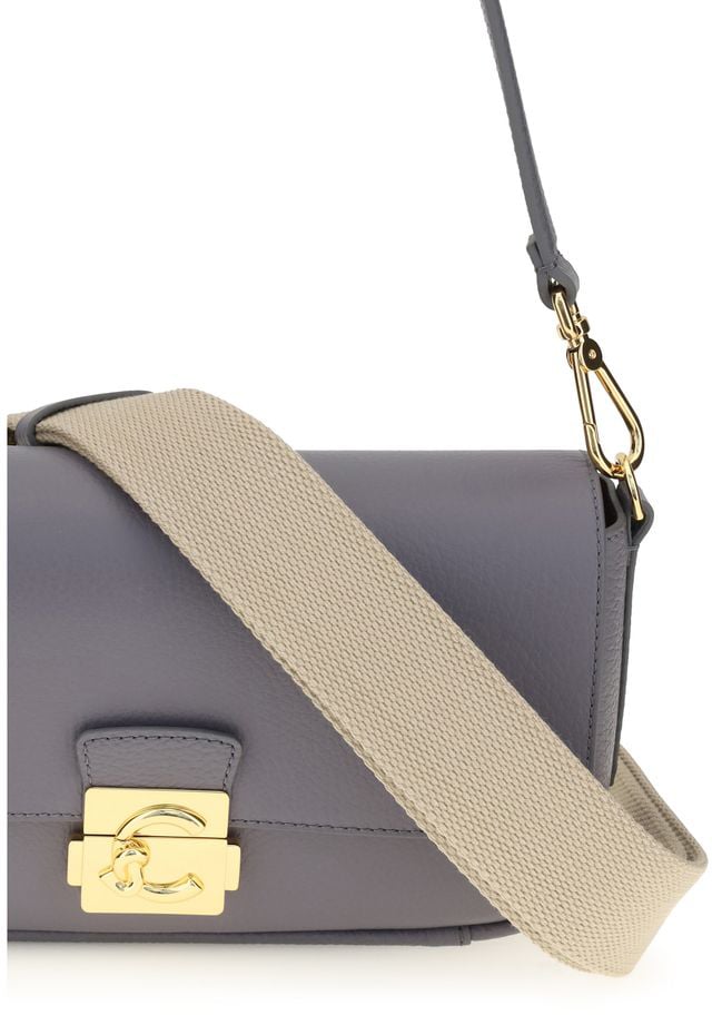 Coccinelle Blue Calf Leather Bos Taurus Shoulder Bag Blauw