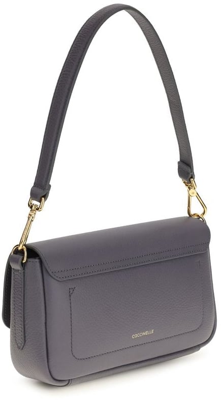 Coccinelle Blue Calf Leather Bos Taurus Shoulder Bag Blauw