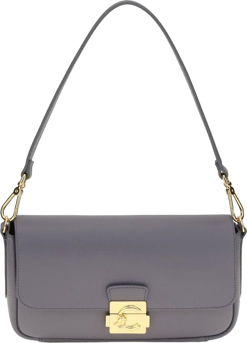 Coccinelle Blue Calf Leather Bos Taurus Shoulder Bag Blauw