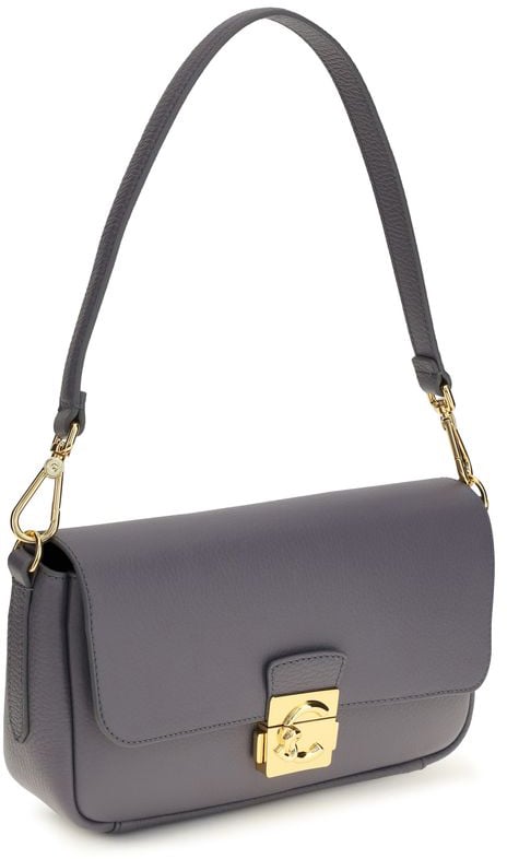 Coccinelle Blue Calf Leather Bos Taurus Shoulder Bag Blauw