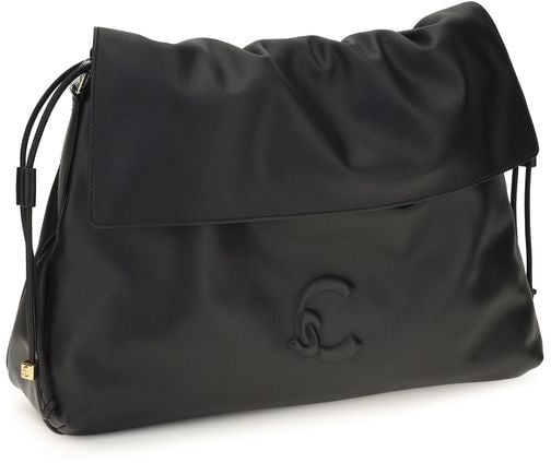 Coccinelle Black Calf Leather Bos Taurus Shoulder Bag Zwart