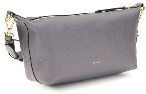 Coccinelle Gray Calf Leather Bos Taurus Shoulder Bag Grijs