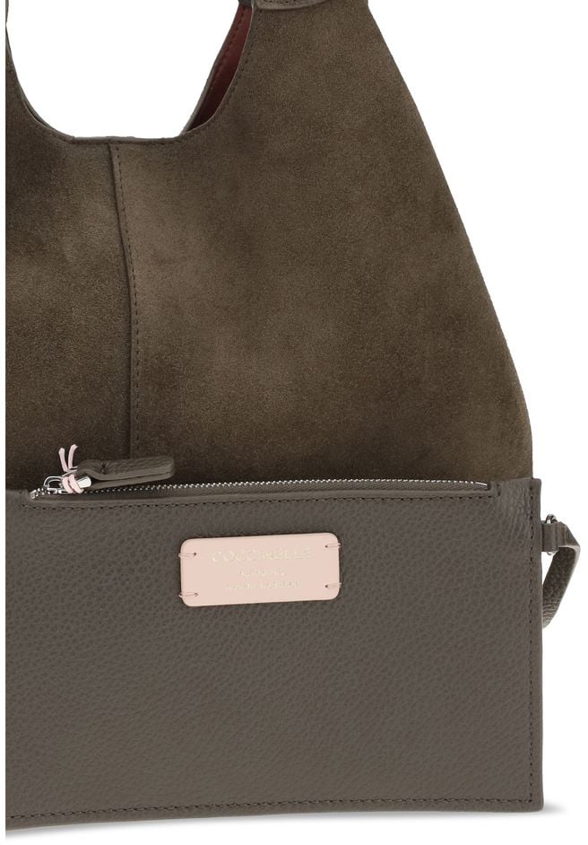 Coccinelle Brown Calf Leather Bos Taurus Shoulder Bag Bruin
