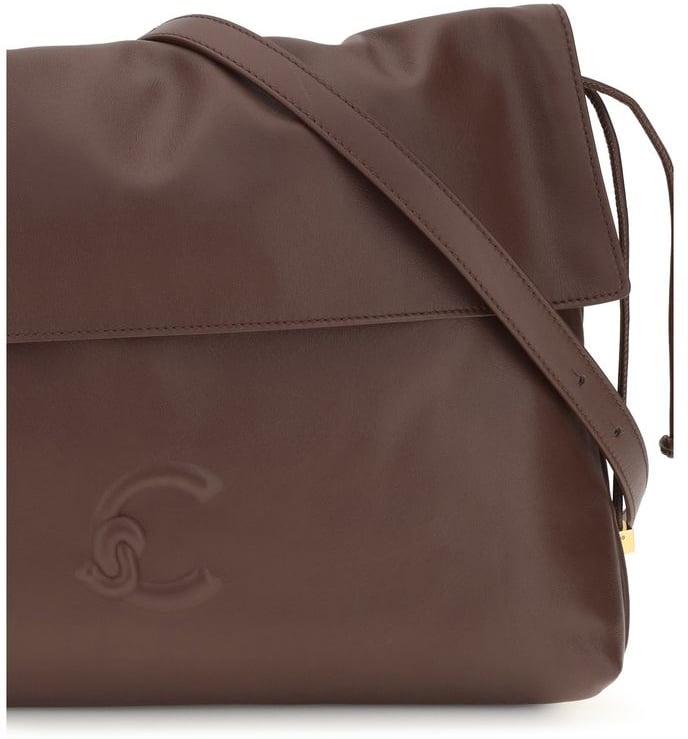Coccinelle Brown Calf Leather Bos Taurus Shoulder Bag Bruin