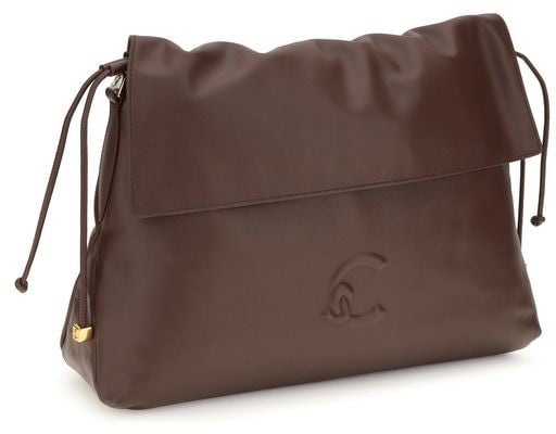 Coccinelle Brown Calf Leather Bos Taurus Shoulder Bag Bruin