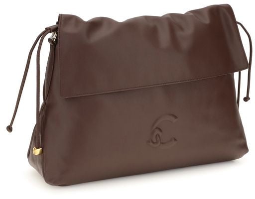 Coccinelle Brown Calf Leather Bos Taurus Shoulder Bag Bruin