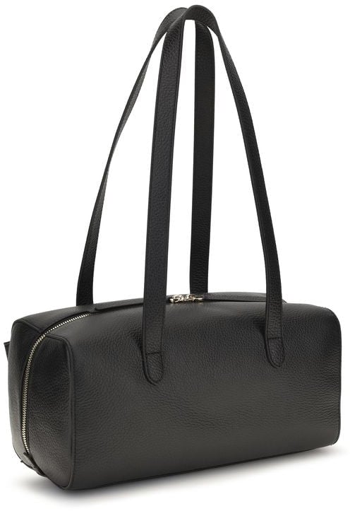Coccinelle Black Calf Leather Bos Taurus Shoulder Bag Zwart