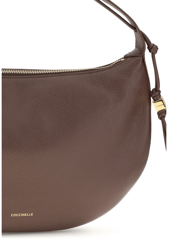 Coccinelle Brown Calf Leather Bos Taurus Shoulder Bag Bruin
