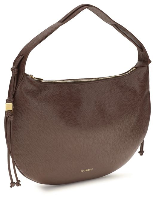 Coccinelle Brown Calf Leather Bos Taurus Shoulder Bag Bruin