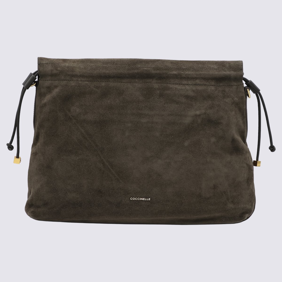 Coccinelle Structured Suede Bag with Fold-Over Flap Zwart