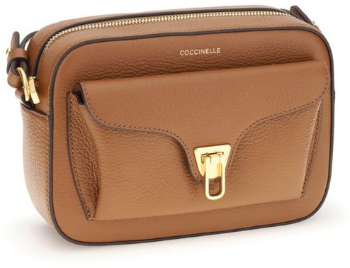 Coccinelle Coccinelle Brown Calf Leather Bos Taurus Shoulder Bag Bruin
