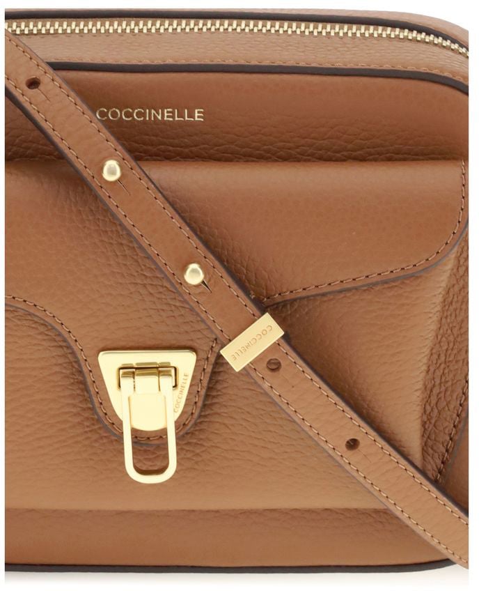 Coccinelle Coccinelle Brown Calf Leather Bos Taurus Shoulder Bag Bruin