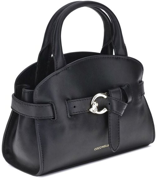 Coccinelle Coccinelle Black Calf Leather Bos Taurus Handbag Zwart