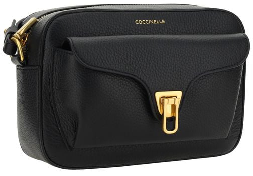 Coccinelle Coccinelle Black Calf Leather Bos Taurus Shoulder Bag Zwart