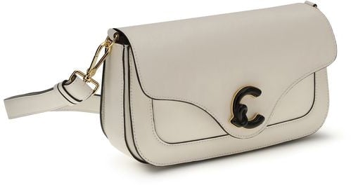 Coccinelle Coccinelle White Calf Leather Bos Taurus Shoulder Bag Wit