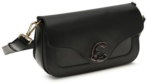 Coccinelle Coccinelle Black Calf Leather Bos Taurus Shoulder Bag Zwart