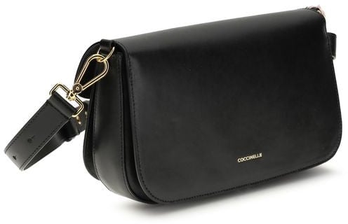 Coccinelle Coccinelle Black Calf Leather Bos Taurus Shoulder Bag Zwart