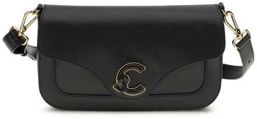 Coccinelle Coccinelle Black Calf Leather Bos Taurus Shoulder Bag Zwart