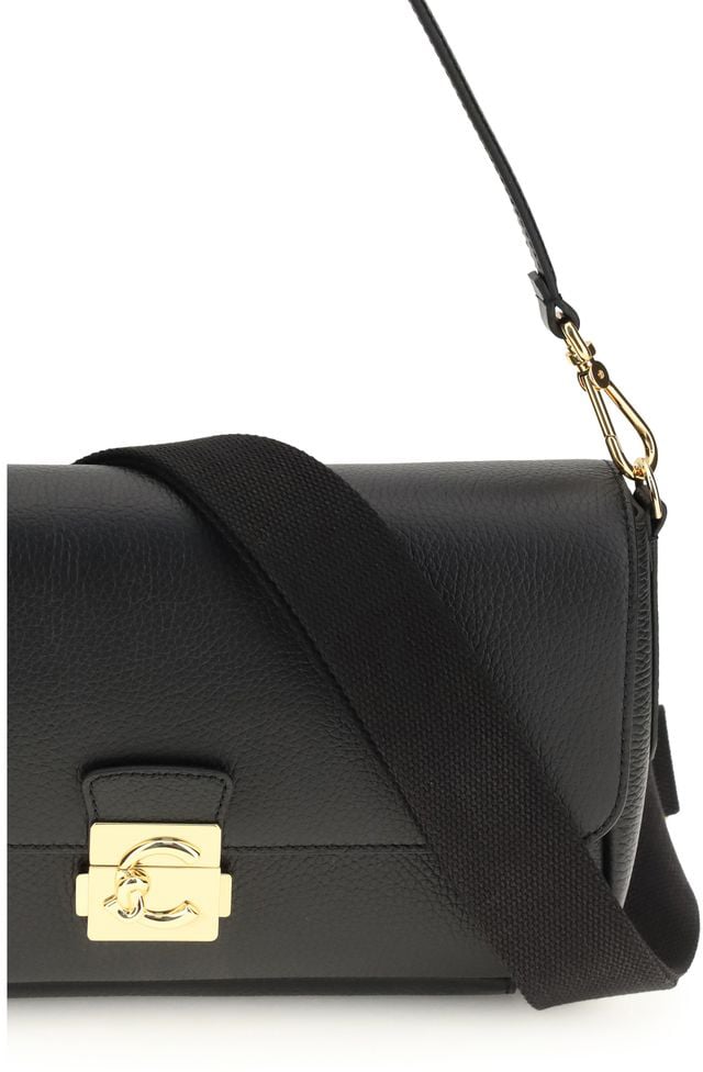 Coccinelle Coccinelle Black Calf Leather Bos Taurus Shoulder Bag Zwart