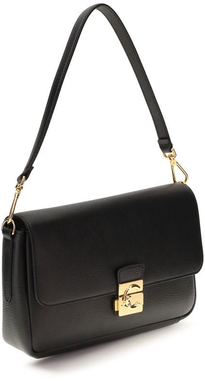 Coccinelle Coccinelle Black Calf Leather Bos Taurus Shoulder Bag Zwart