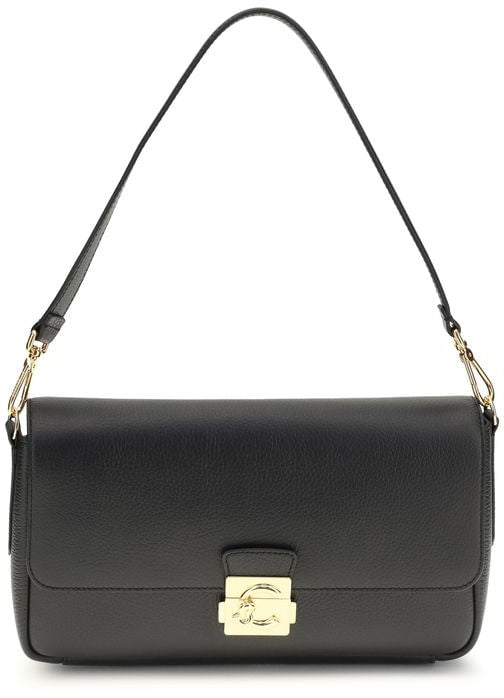 Coccinelle Coccinelle Black Calf Leather Bos Taurus Shoulder Bag Zwart