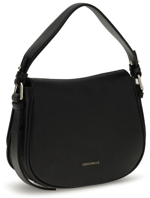 Coccinelle Coccinelle Black Calf Leather Bos Taurus Shoulder Bag Zwart