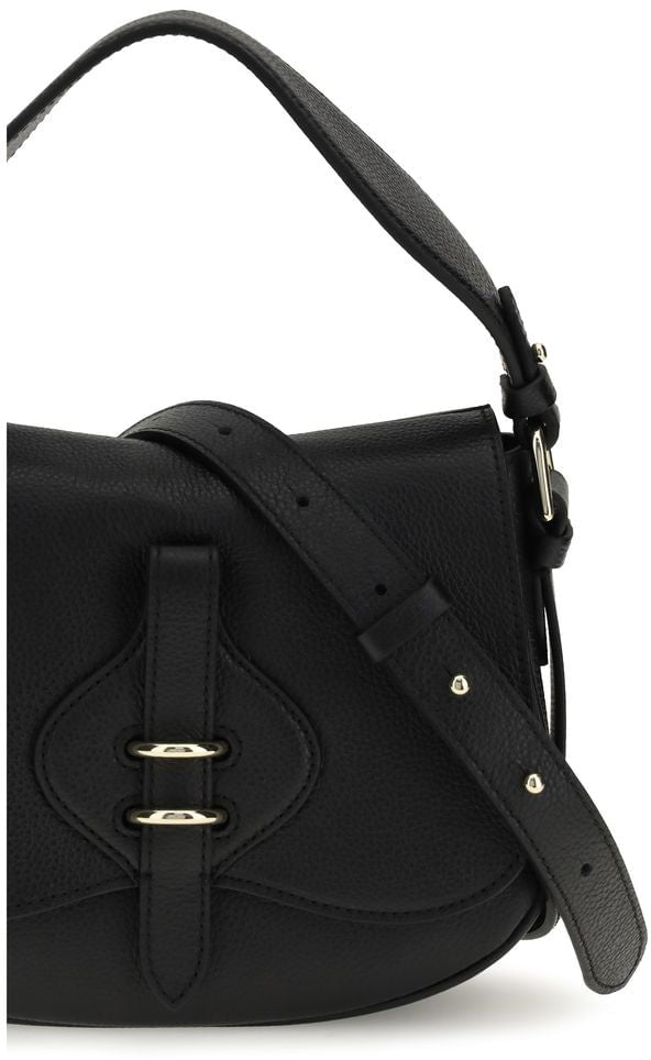Coccinelle Coccinelle Black Calf Leather Bos Taurus Shoulder Bag Zwart