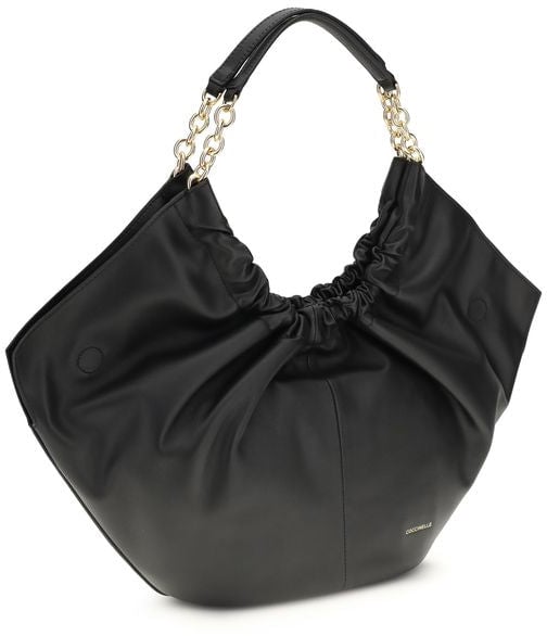 Coccinelle Coccinelle Black Calf Leather Bos Taurus Shoulder Bag Zwart